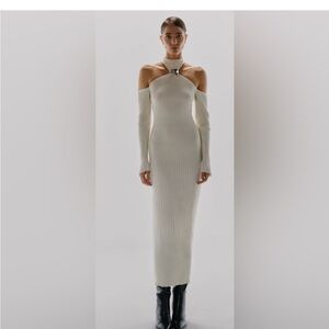 Elegant Cream Off-Shoulder Dress